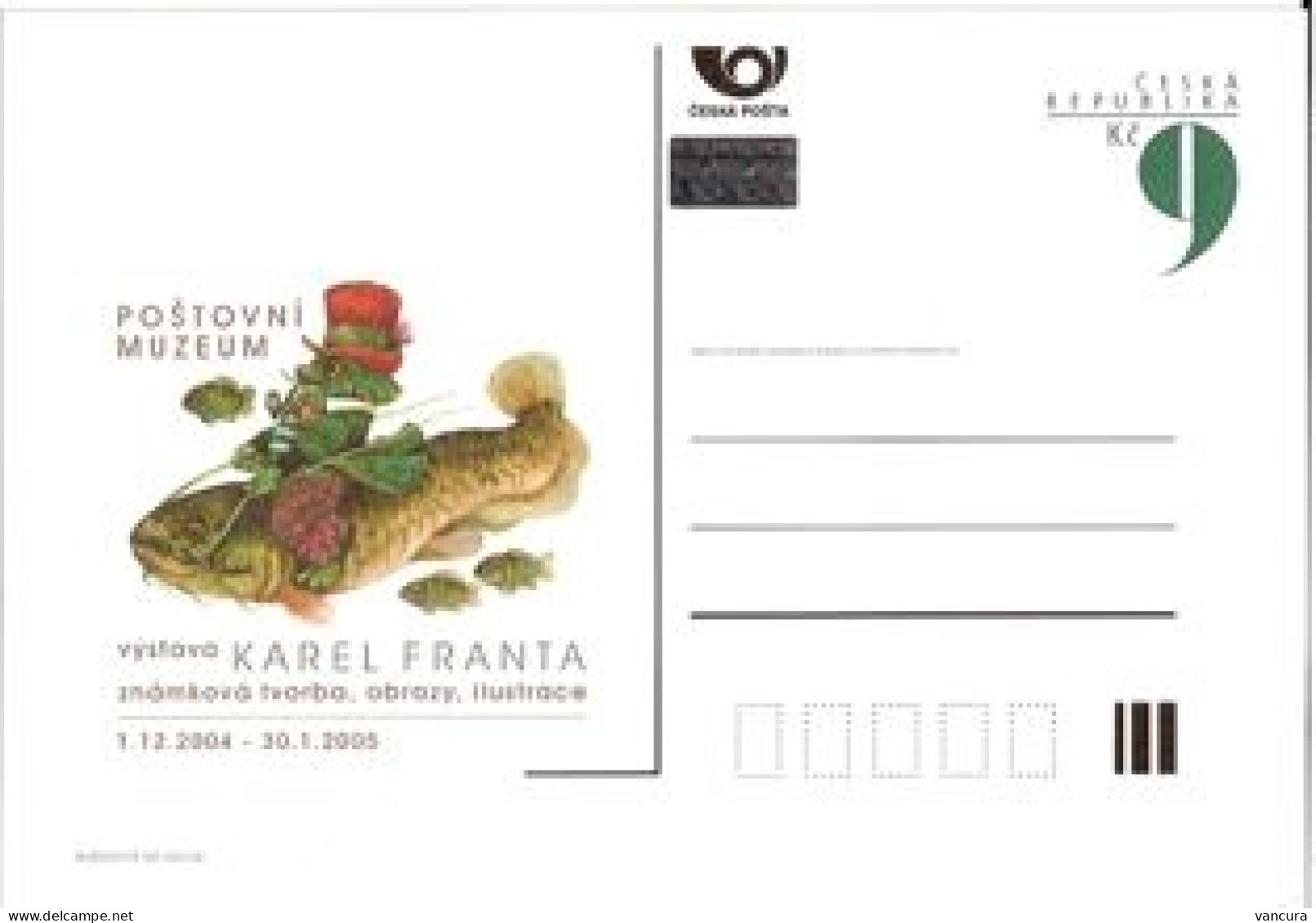 CDV PM 42 Czech Republic K. Franta Exhibition In The Post Muzeum 2004 Catfish - Cartes Postales