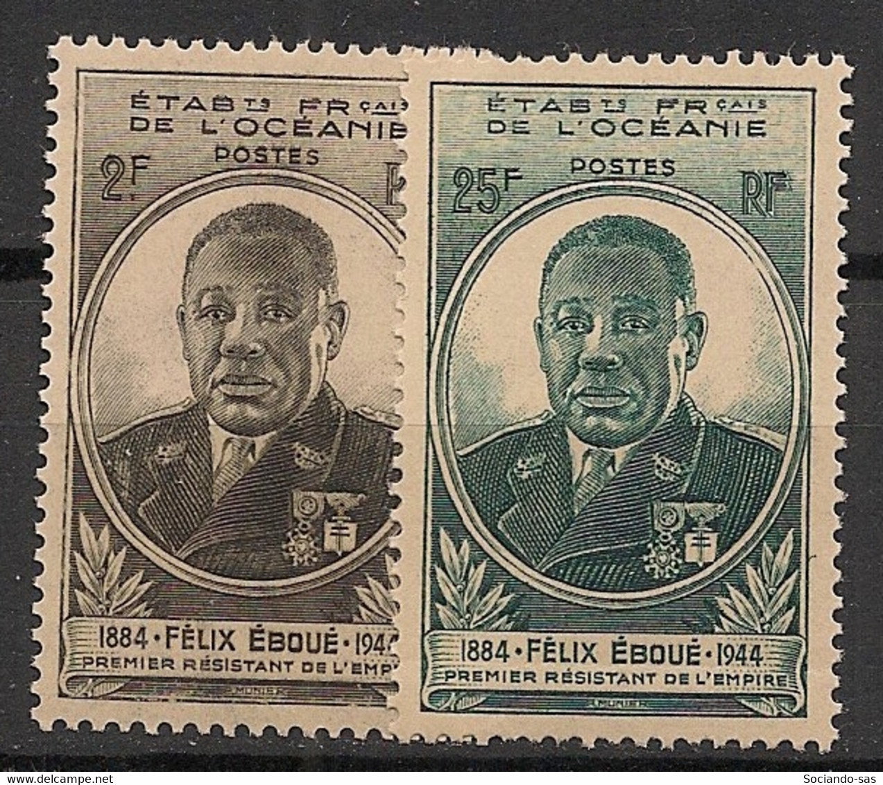 OCEANIE - 1945 - N°YT. 180 à 181 - Félix Eboué - Neuf Luxe ** / MNH / Postfrisch - Neufs