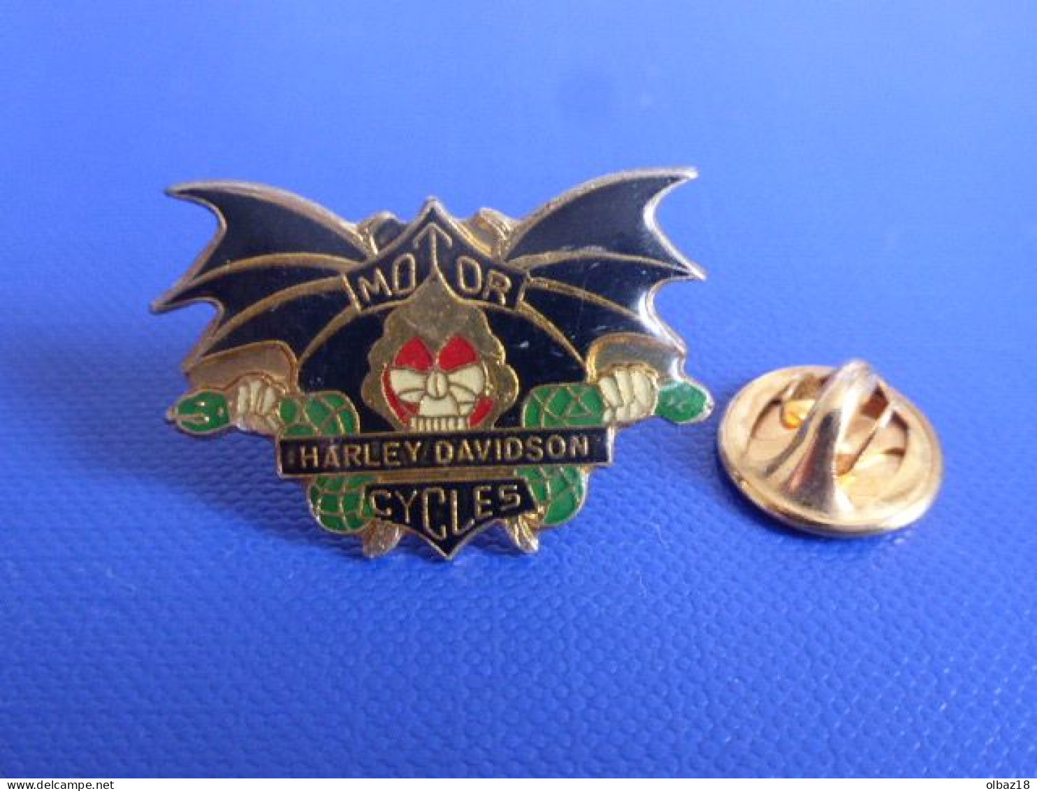 Pin's Moto Harley Davidson Motor Cycles - Aigle Tête De Mort (JF17) - Motos