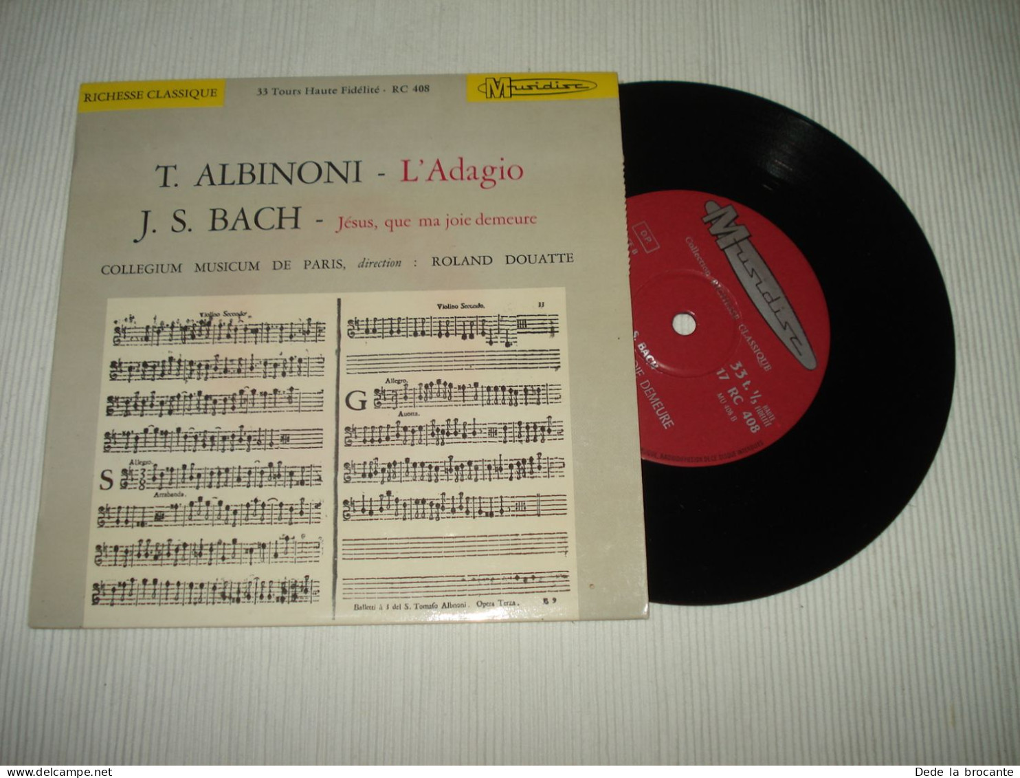 B13 / Albinoni / J. S. Bach - L'Adagio - 7"- 33 T –  RC 408 - Fr 19??  EX/ NM - Formats Spéciaux