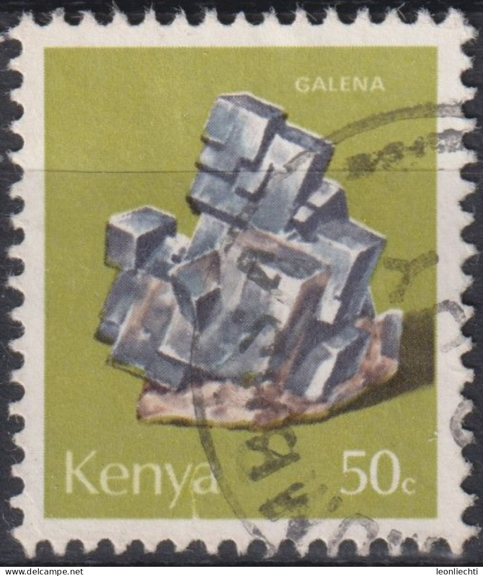 1977 Kenia ° Mi:KE 100, Sn:KE 102, Yt:KE 99, Galena, Mineralien - Kenya (1963-...)