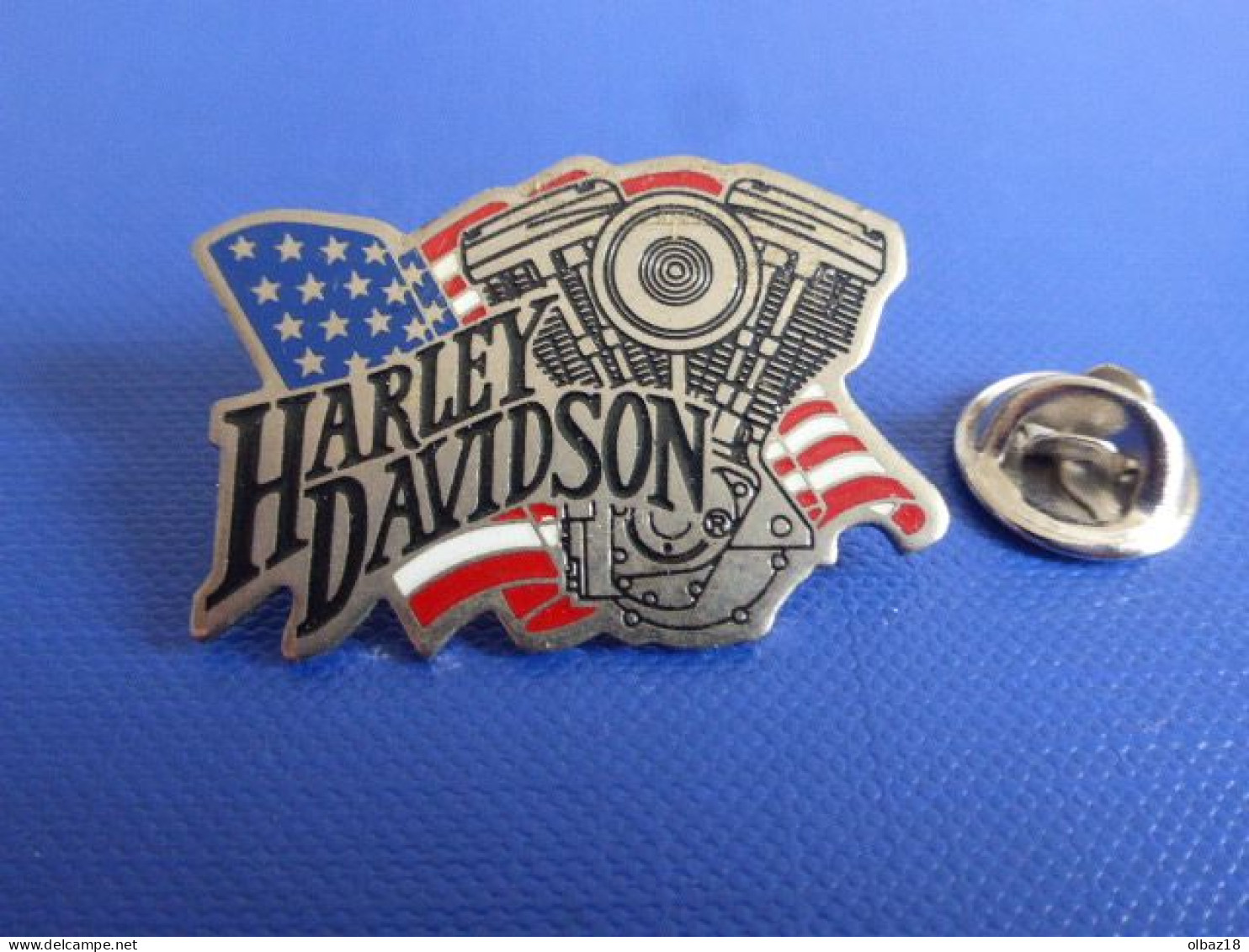 Pin's Moto Harley Davidson Drapeau Américain USA - Logo (JF25) - Motos