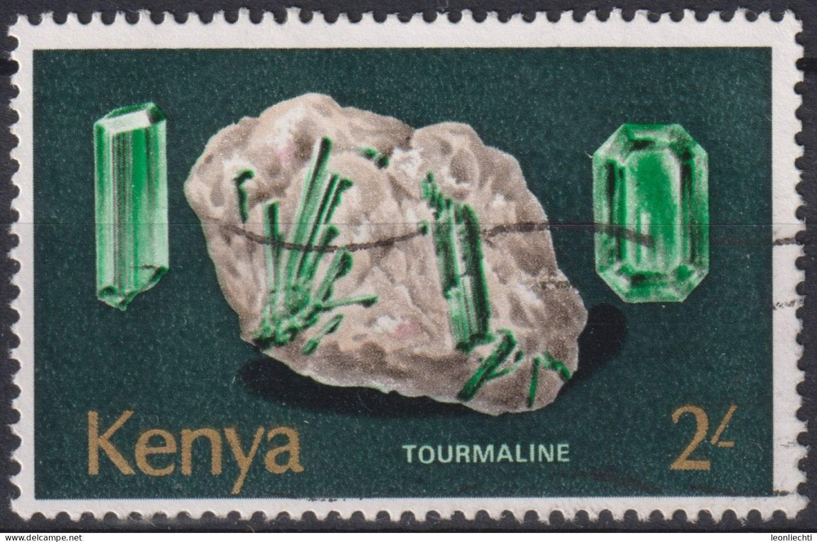 1977 Kenia ° Mi:KE 105, Sn:KE 107, Yt:KE 104,Tourmaline, Mineralien - Kenya (1963-...)