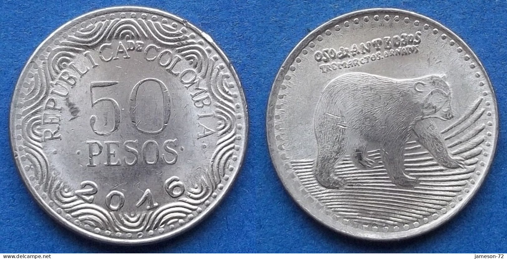 COLOMBIA - 50 Pesos 2016 "Spectacled Bear" KM# 295 Republic - Edelweiss Coins - Colombie