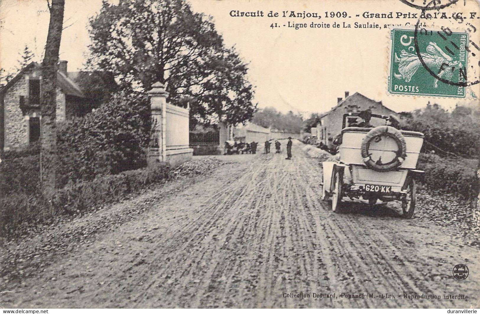 Circuit De L'Anjou 1909 Grand Prix De L'A C F Ligne Droite De La Saulaie... Cachet Pharmacie Nantes - Grand Prix / F1