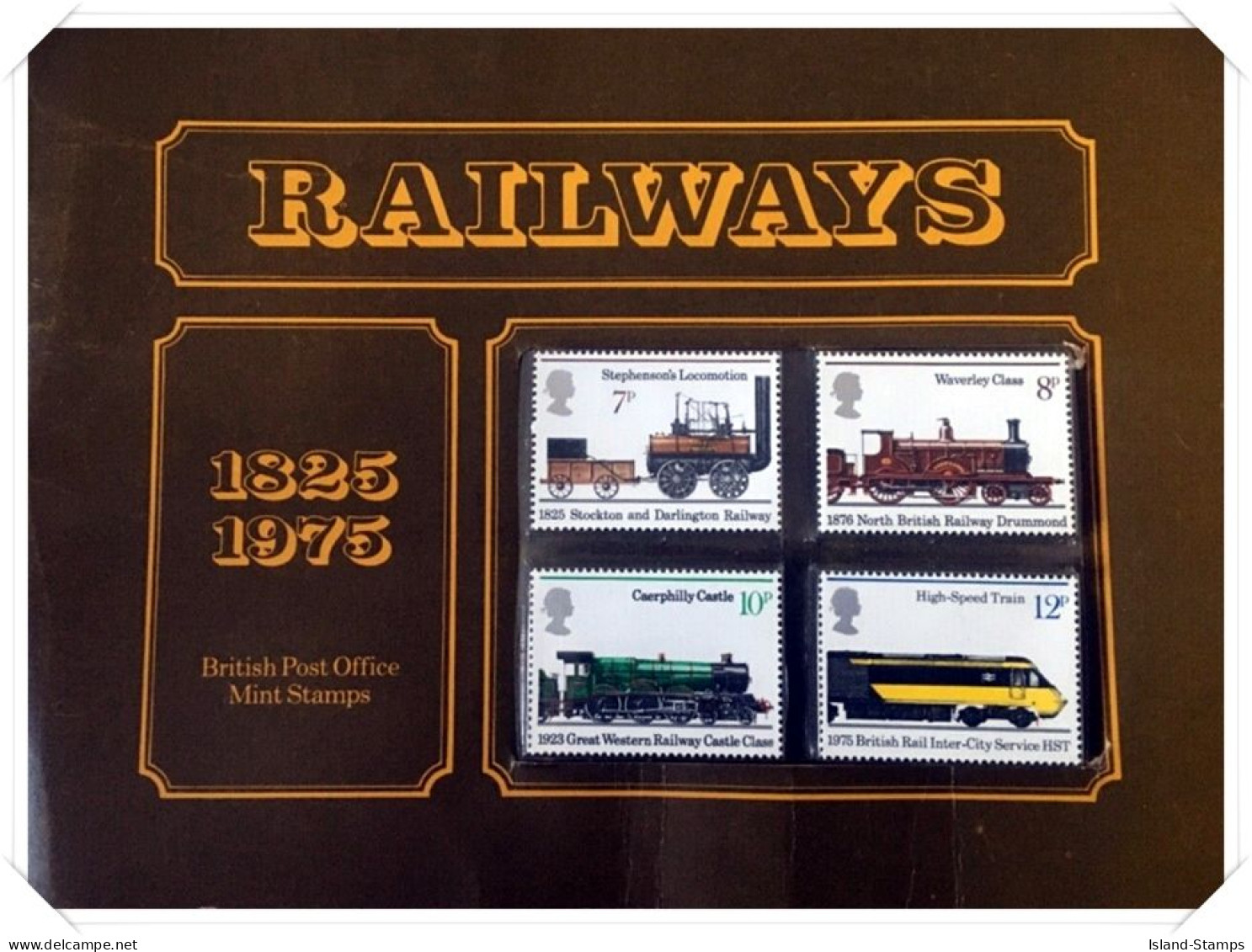 1975 Special Presentation Pack No. 73 - Railways 150th Anniversary Stamps HRD4 - Presentation Packs