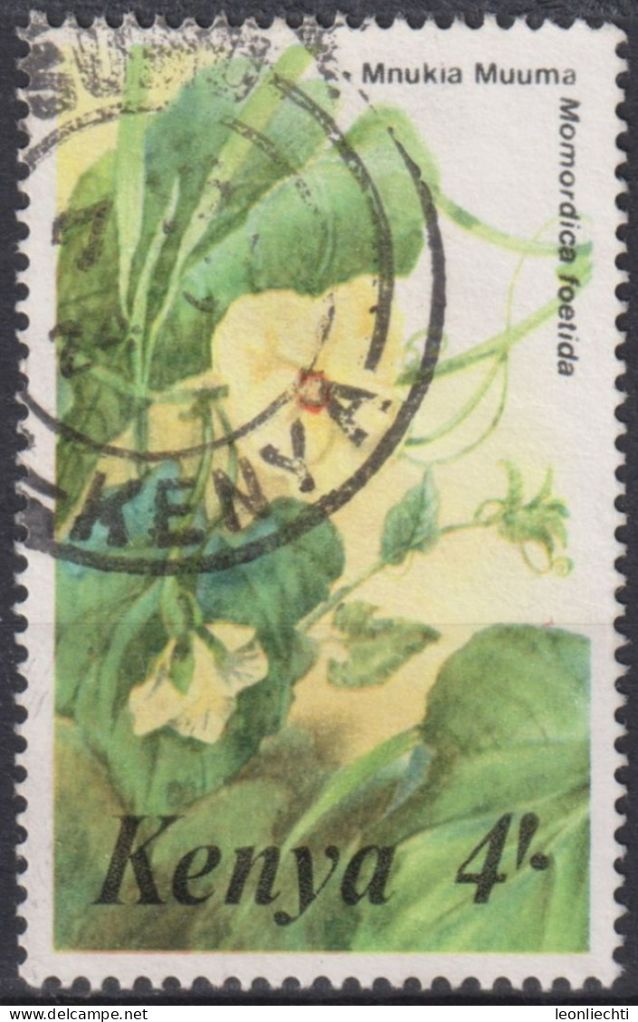 1985 Kenia ° Mi:KE 341, Sn:KE 353, Yt:KE 346, Momordica Foetida, Flowers, Blumen - Kenya (1963-...)