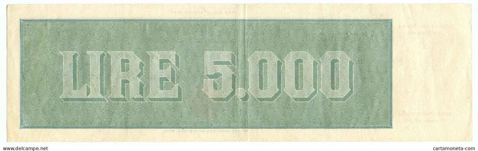 5000 LIRE TITOLO PROVVISORIO MEDUSA REPUBBLICA ITALIANA 28/01/1948 BB/SPL - Autres & Non Classés