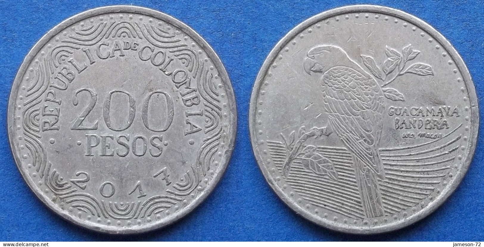 COLOMBIA - 200 Pesos 2017 "Scarlet Macaw" KM# 297 Republic - Edelweiss Coins - Colombie