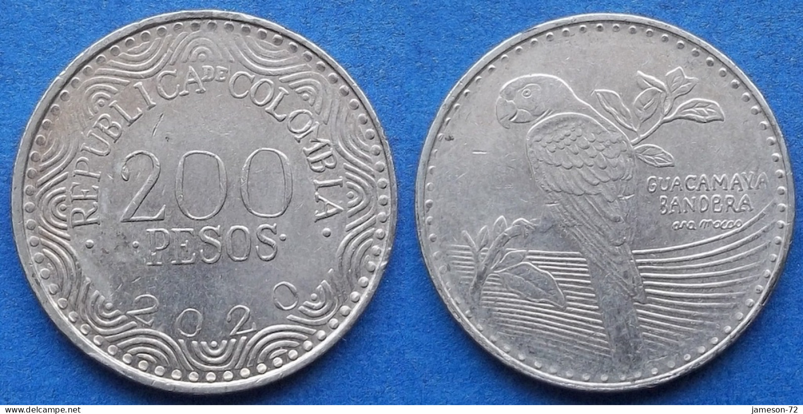 COLOMBIA - 200 Pesos 2020 "Scarlet Macaw" KM# 297 Republic - Edelweiss Coins - Colombie