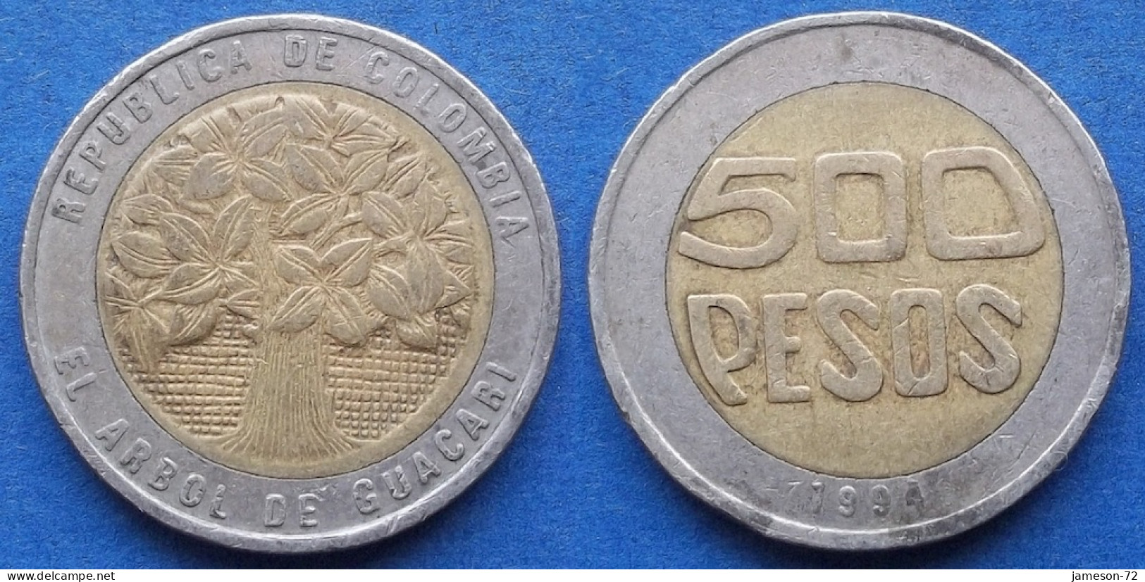 COLOMBIA - 500 Pesos 1994 "Guacari Tree" KM# 286 Republic - Edelweiss Coins - Kolumbien