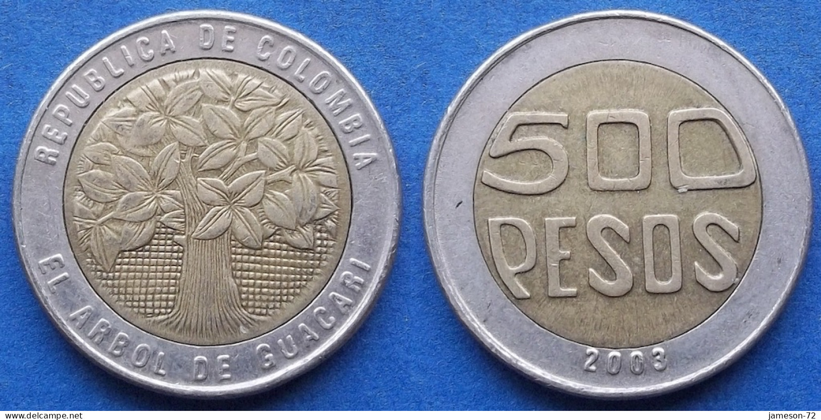 COLOMBIA - 500 Pesos 2003 "Guacari Tree" KM# 286 Republic - Edelweiss Coins - Colombia