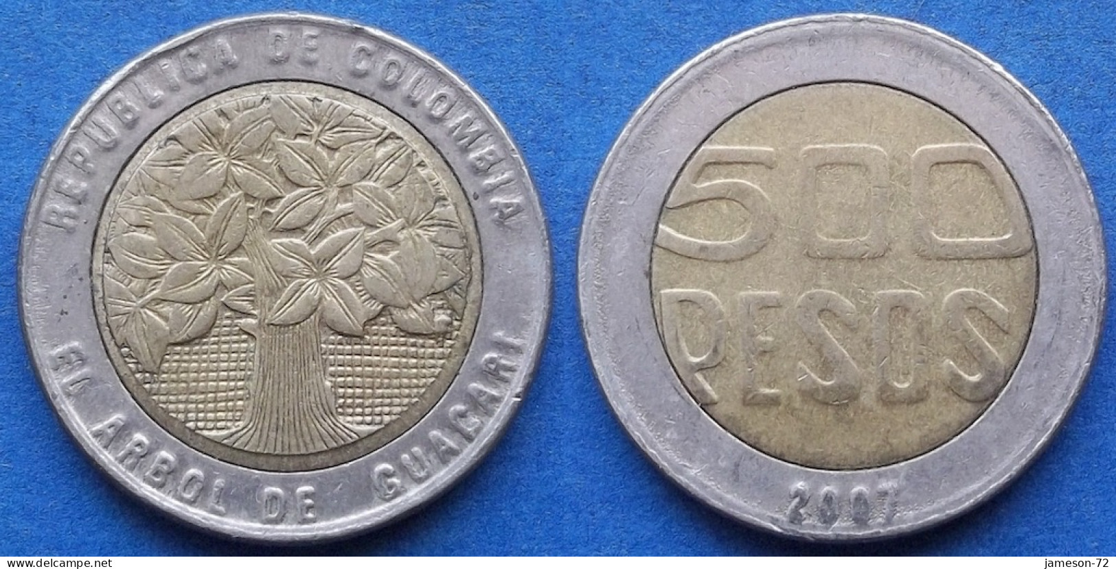 COLOMBIA - 500 Pesos 2007 "Guacari Tree" KM# 286 Republic - Edelweiss Coins - Colombie