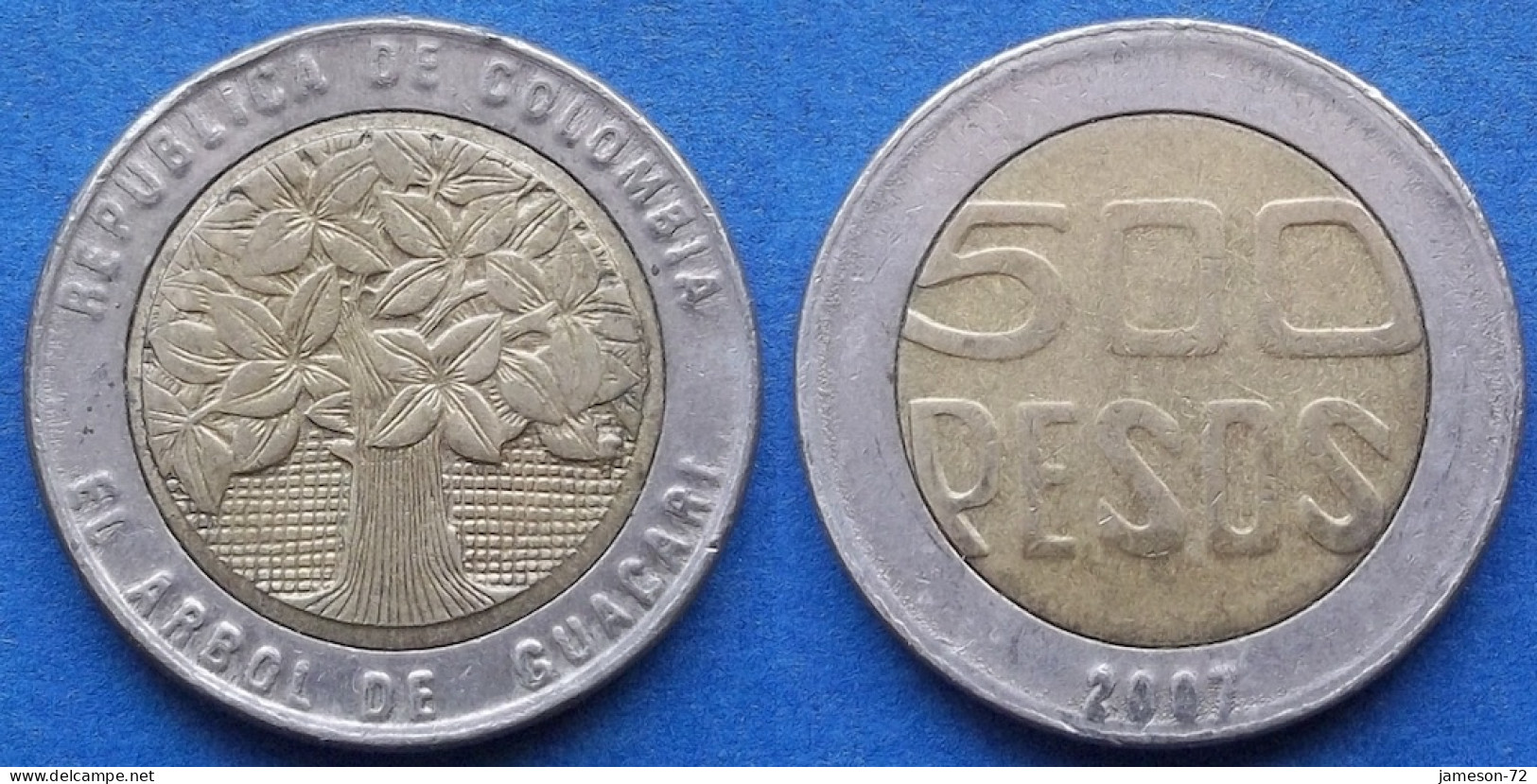 COLOMBIA - 500 Pesos 2007 "Guacari Tree" KM# 286 Republic - Edelweiss Coins - Colombia