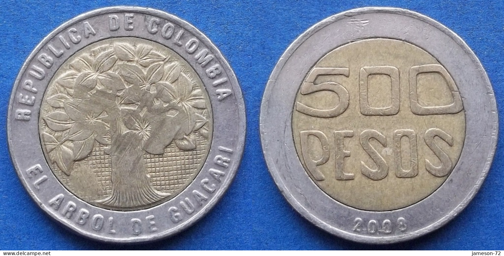 COLOMBIA - 500 Pesos 2008 "Guacari Tree" KM# 286 Republic - Edelweiss Coins - Colombie