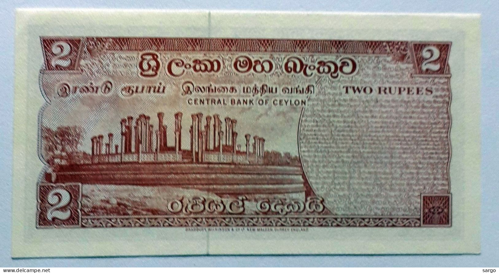 SRI LANKA (CEYLON) - 2 RUPIES - P 72 A (1974) - UNC - BANKNOTES - PAPER MONEY - CARTAMONETA - - Sri Lanka