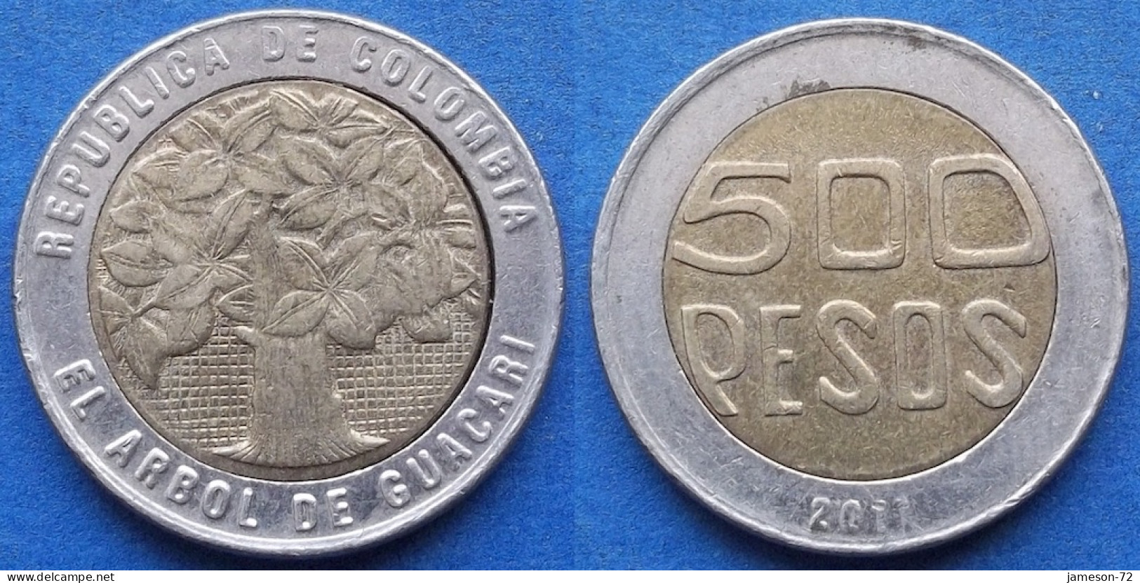 COLOMBIA - 500 Pesos 2011 "Guacari Tree" KM# 286 Republic - Edelweiss Coins - Kolumbien