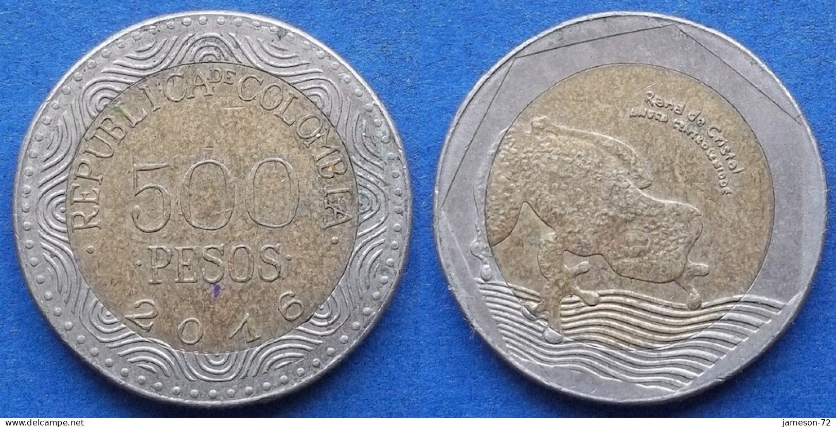 COLOMBIA - 500 Pesos 2016 "Glass Frog" KM# 298 Republic - Edelweiss Coins - Kolumbien