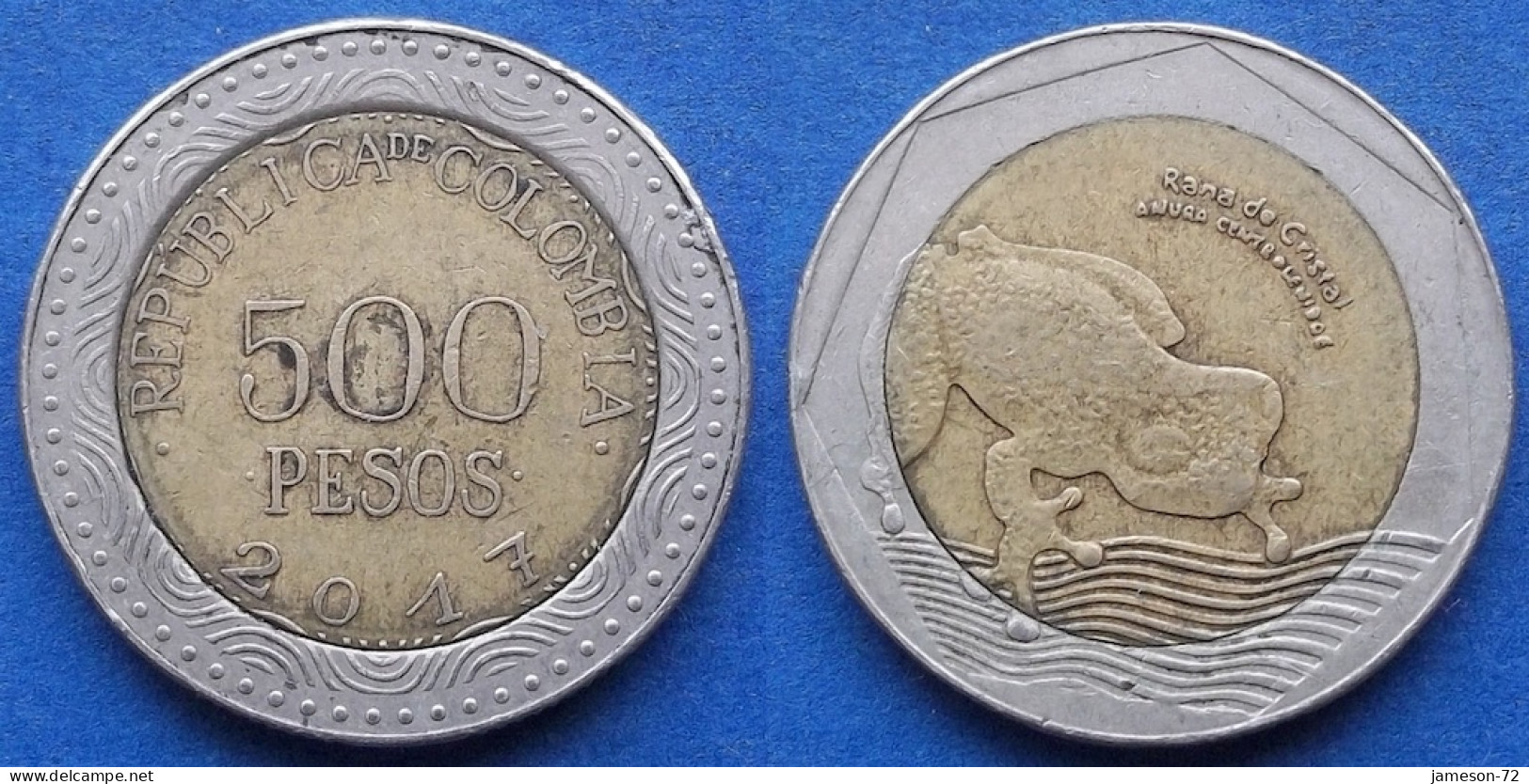 COLOMBIA - 500 Pesos 2017 "Glass Frog" KM# 298 Republic - Edelweiss Coins - Colombie