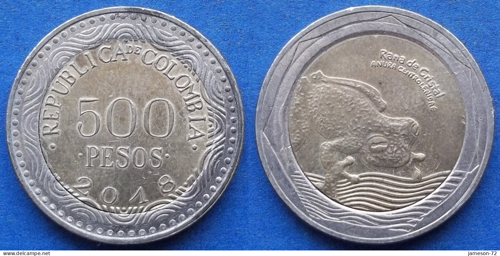 COLOMBIA - 500 Pesos 2018 "Glass Frog" KM# 298 Republic - Edelweiss Coins - Colombia