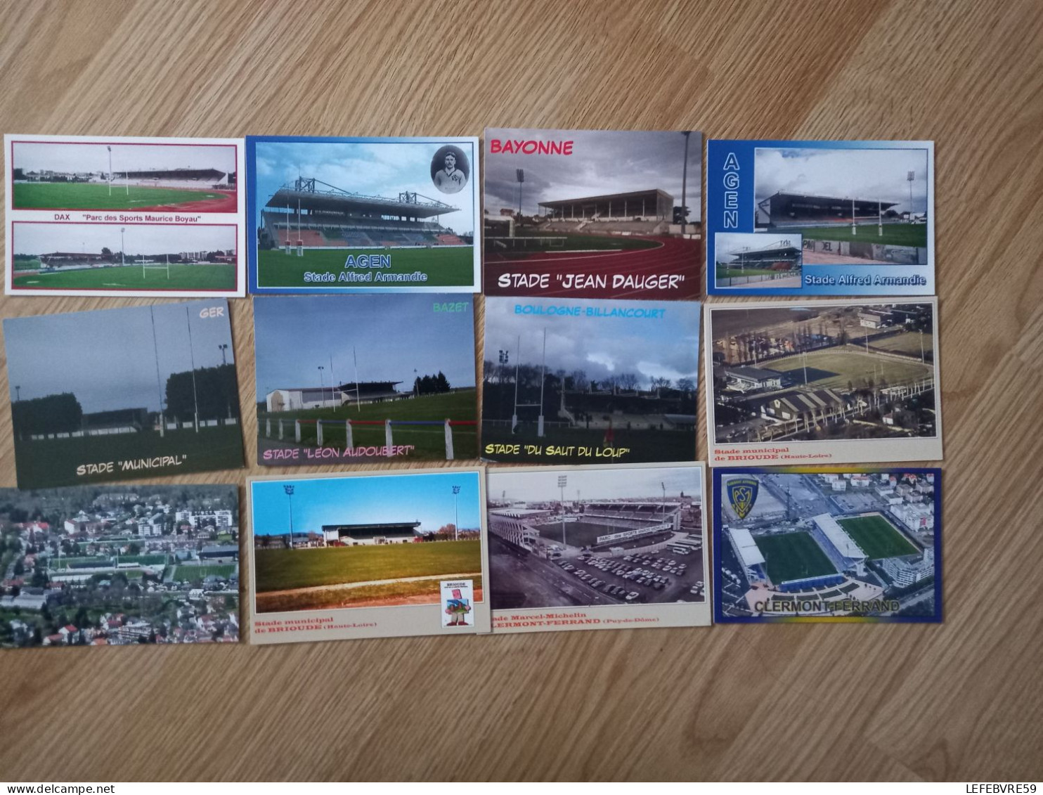 France Lot De 12 Cartes Stade De Rugby - Rugby