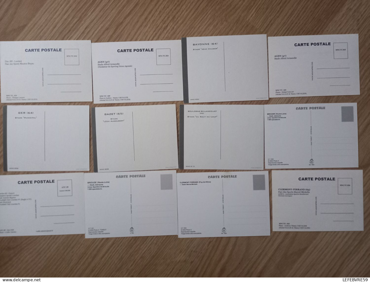 France Lot De 12 Cartes Stade De Rugby - Rugby