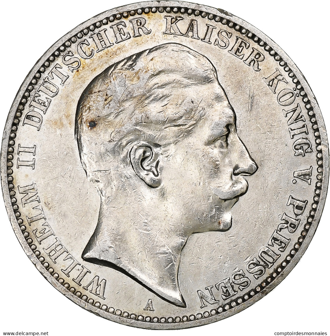 Etats Allemands, PRUSSIA, Wilhelm II, 3 Mark, 1910, Berlin, Argent, TTB, KM:527 - Autres & Non Classés