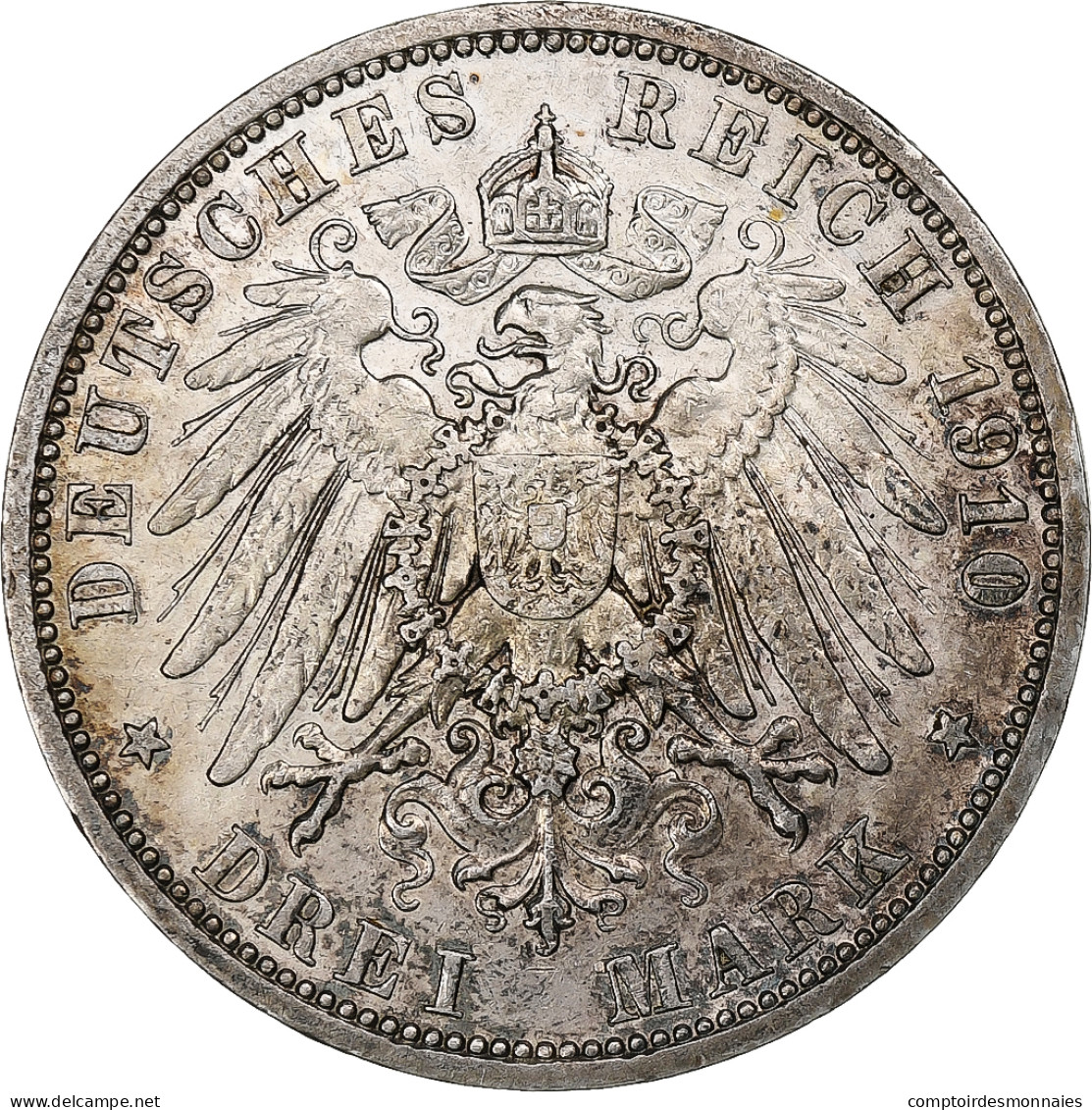 Etats Allemands, PRUSSIA, Wilhelm II, 3 Mark, 1910, Berlin, Argent, SUP, KM:527 - Autres & Non Classés