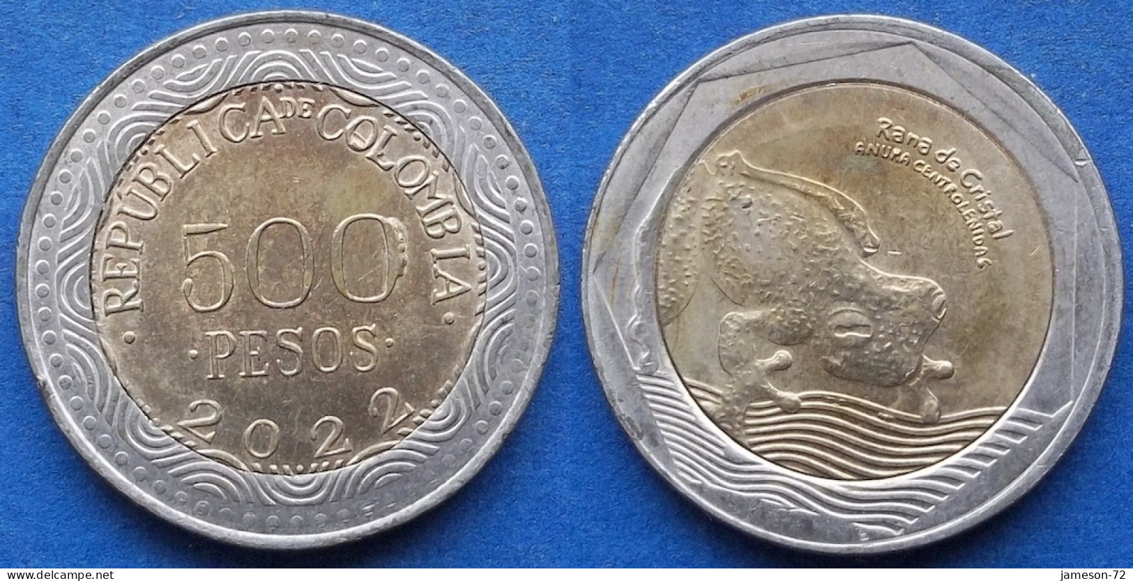 COLOMBIA - 500 Pesos 2022 "Glass Frog" KM# 298 Republic - Edelweiss Coins - Colombia