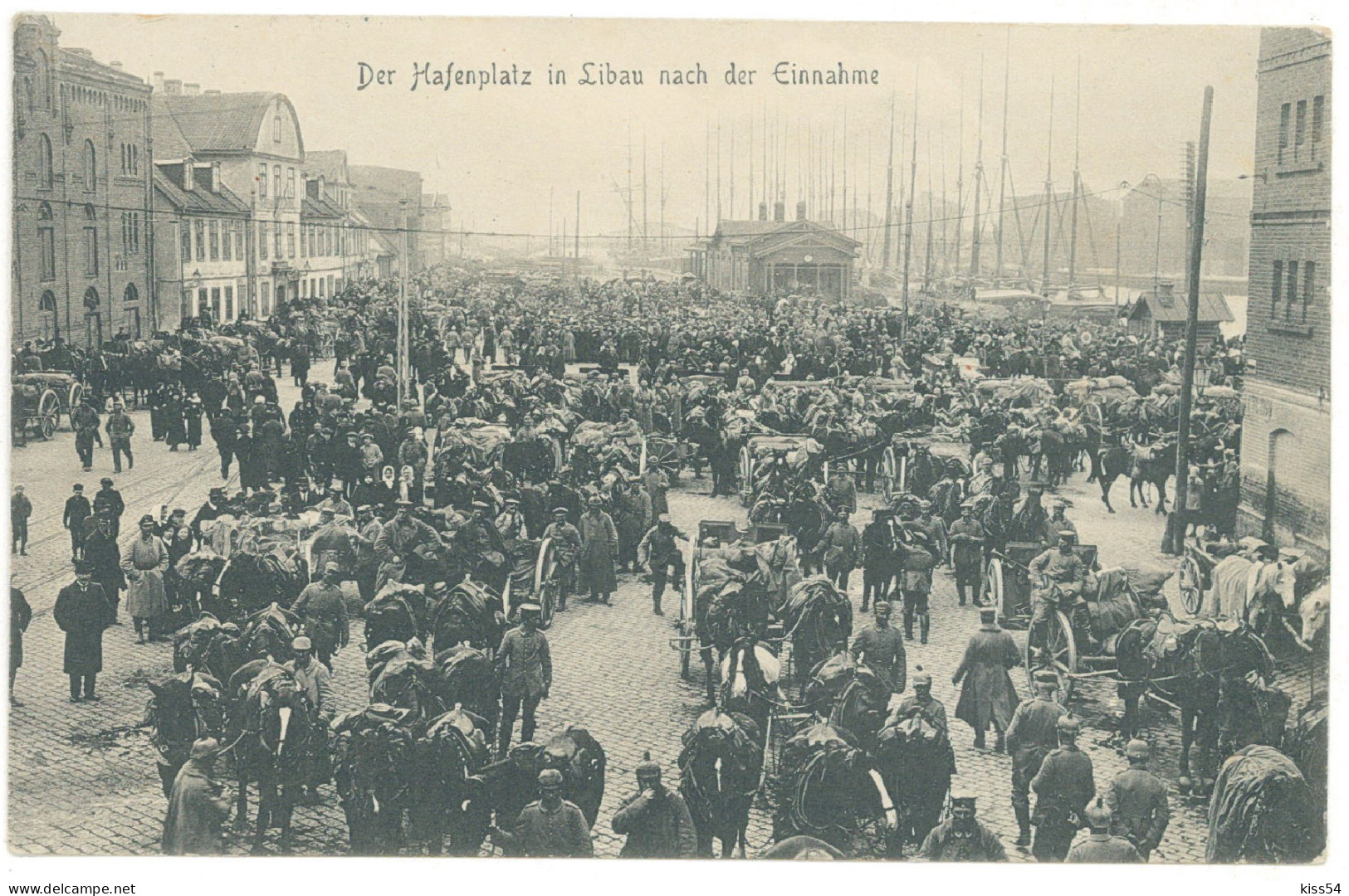 LAT 50 - 4259 LIBAU, Market - Old Postcard - Used - 1916 - Lettonie