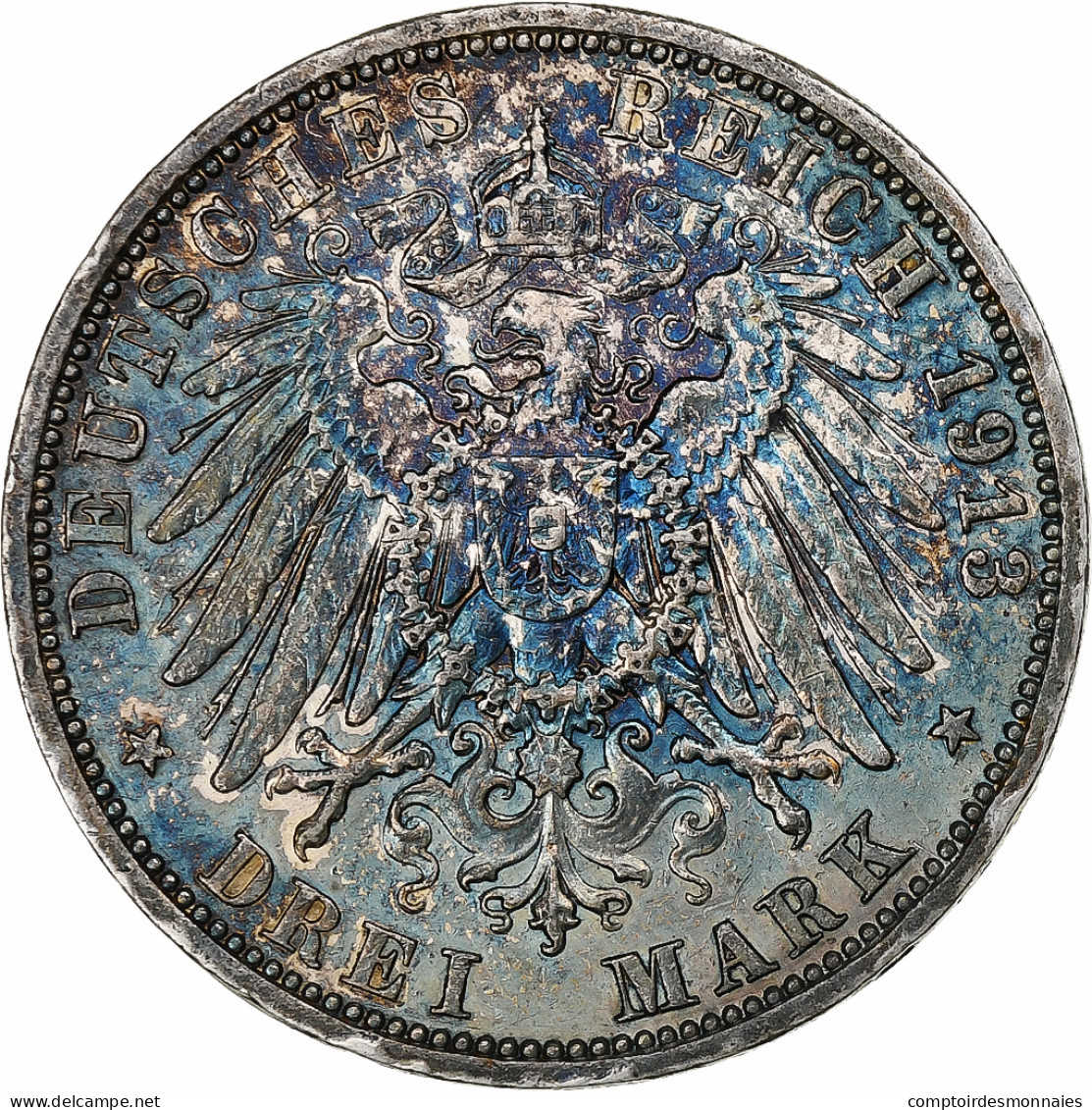 Etats Allemands, PRUSSIA, Wilhelm II, 3 Mark, 1913, Berlin, Argent, SUP, KM:535 - Autres & Non Classés