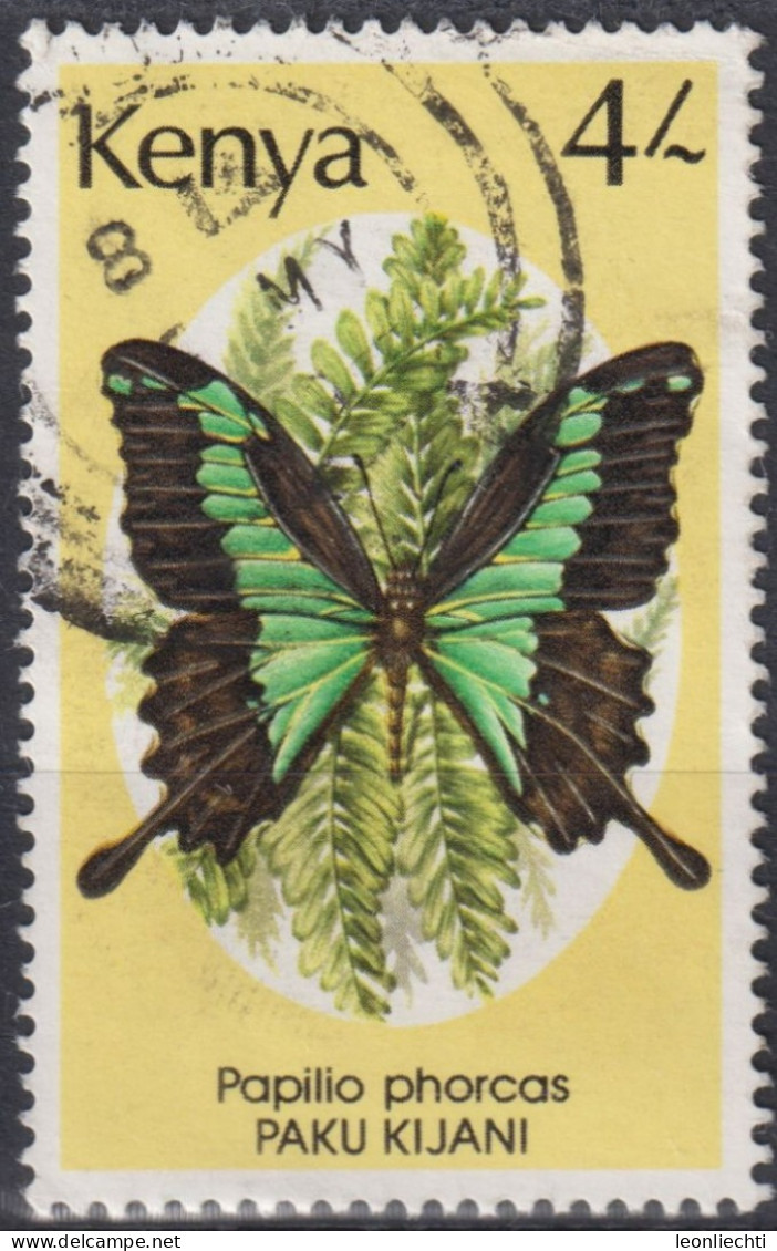 1988 Kenia ° Mi:KE 425, Sn:KE 435, Yt:KE 421,Green Banded Swallowtail (Papilio Phorcas), Butterflies (1988) - Kenya (1963-...)