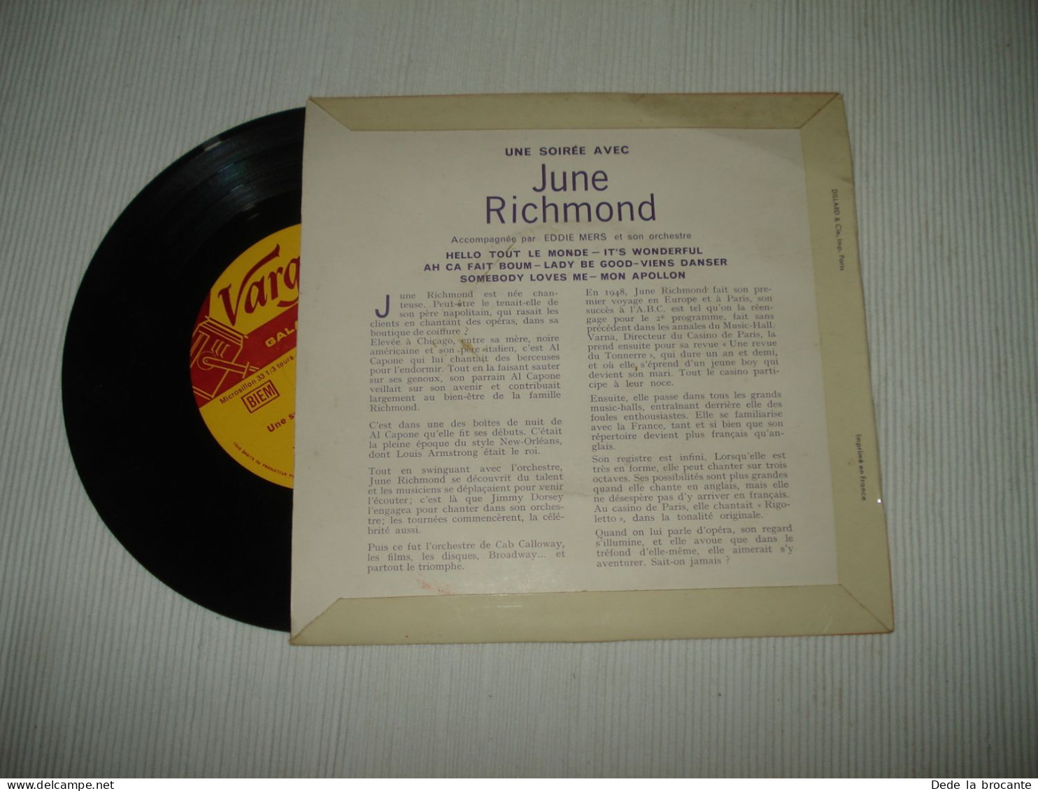 B13 / June Richmond – Une Soirée Avec... - 7"- 33 T - G-305 - FR 1961  EX/EX - Formatos Especiales