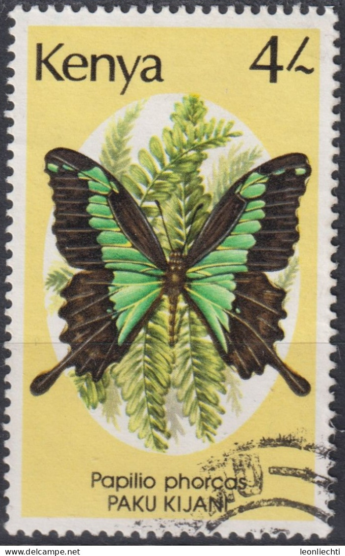 1988 Kenia ° Mi:KE 425, Sn:KE 435, Yt:KE 421,Green Banded Swallowtail (Papilio Phorcas), Butterflies (1988) - Kenya (1963-...)