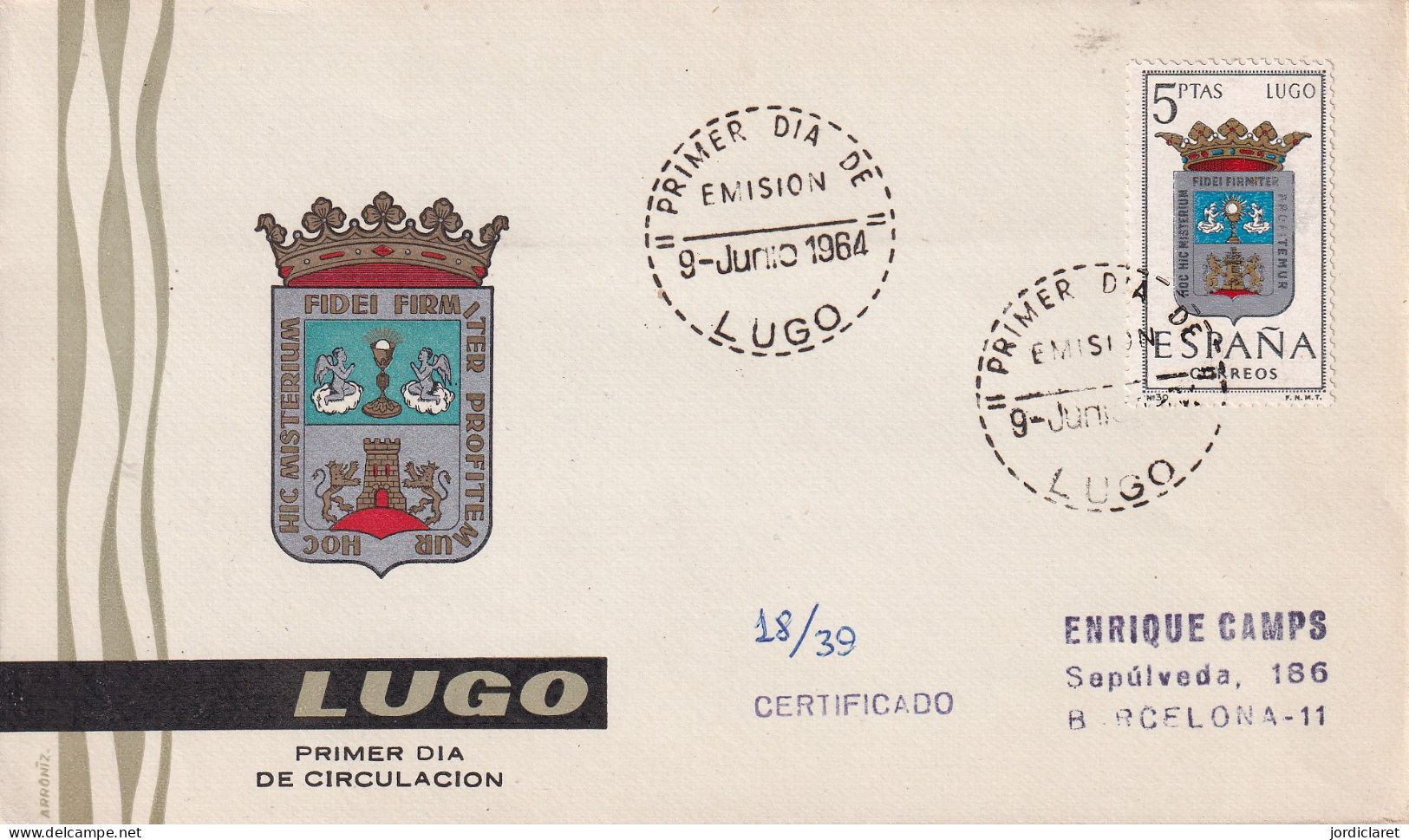 FDC 1964 LUGO - FDC