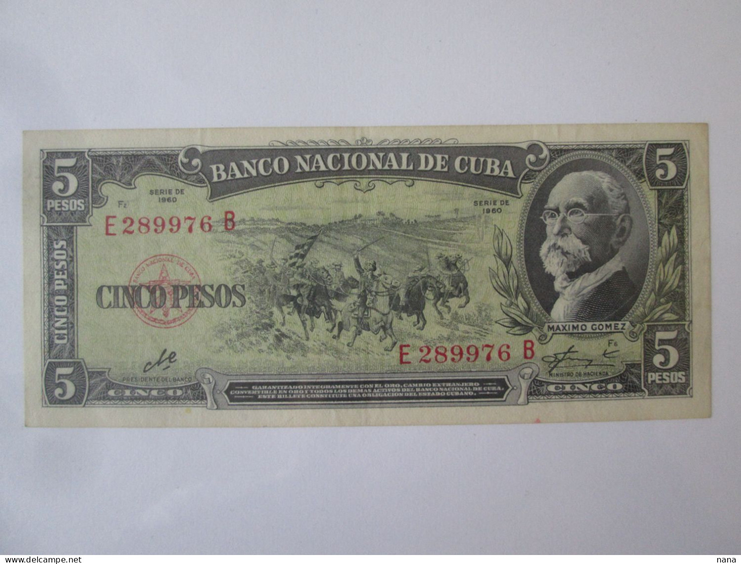 Cuba 5 Pesos 1960 Banknote Very Good Conditions,sign.Che Guevara See Pictures - Kuba