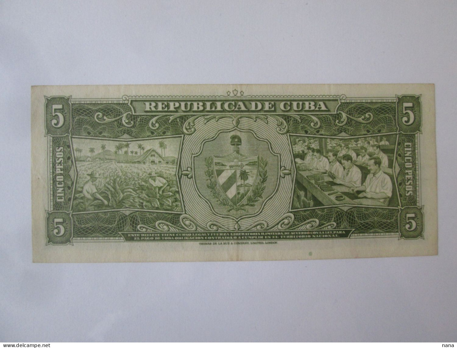 Cuba 5 Pesos 1960 Banknote Very Good Conditions,sign.Che Guevara See Pictures - Kuba