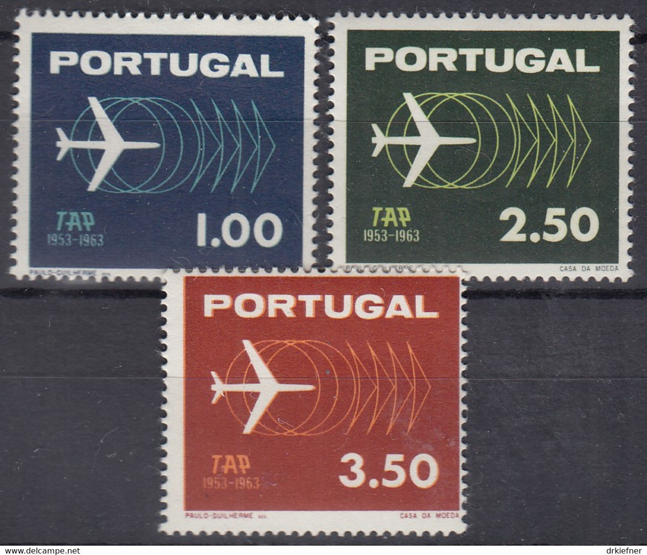 PORTUGAL 951-953, Postfrisch **, 10 Jahre TAP, 1963 - Neufs