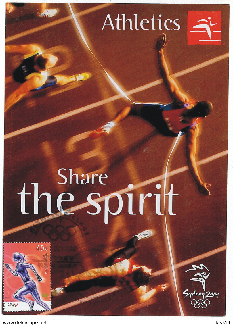 MAX 11 - 34 Athletics, Sydney, OLIMPIC GAMES - Maximum Card - 2000 - Estate 2000: Sydney