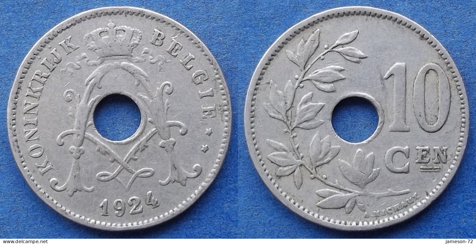BELGIUM - 10 Centimes 1924 Flemish KM# 86 Albert I (1909-1934) - Edelweiss Coins - 10 Centimes