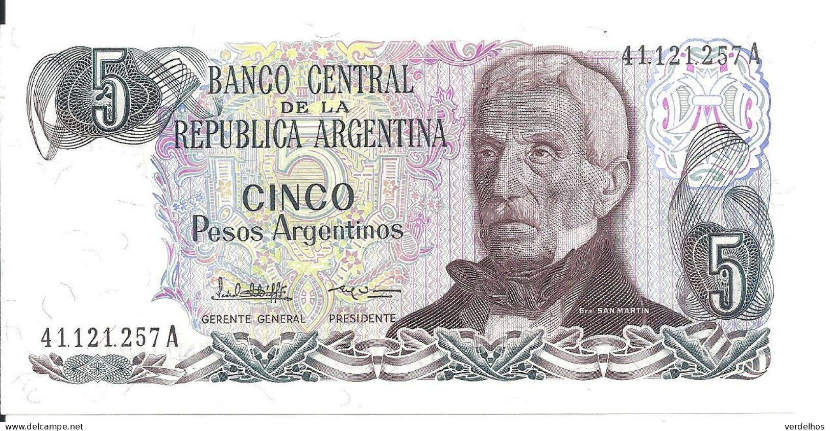 ARGENTINE 5 PESOS ARGENTINOS ND1983-84 UNC P 312 - Argentinien