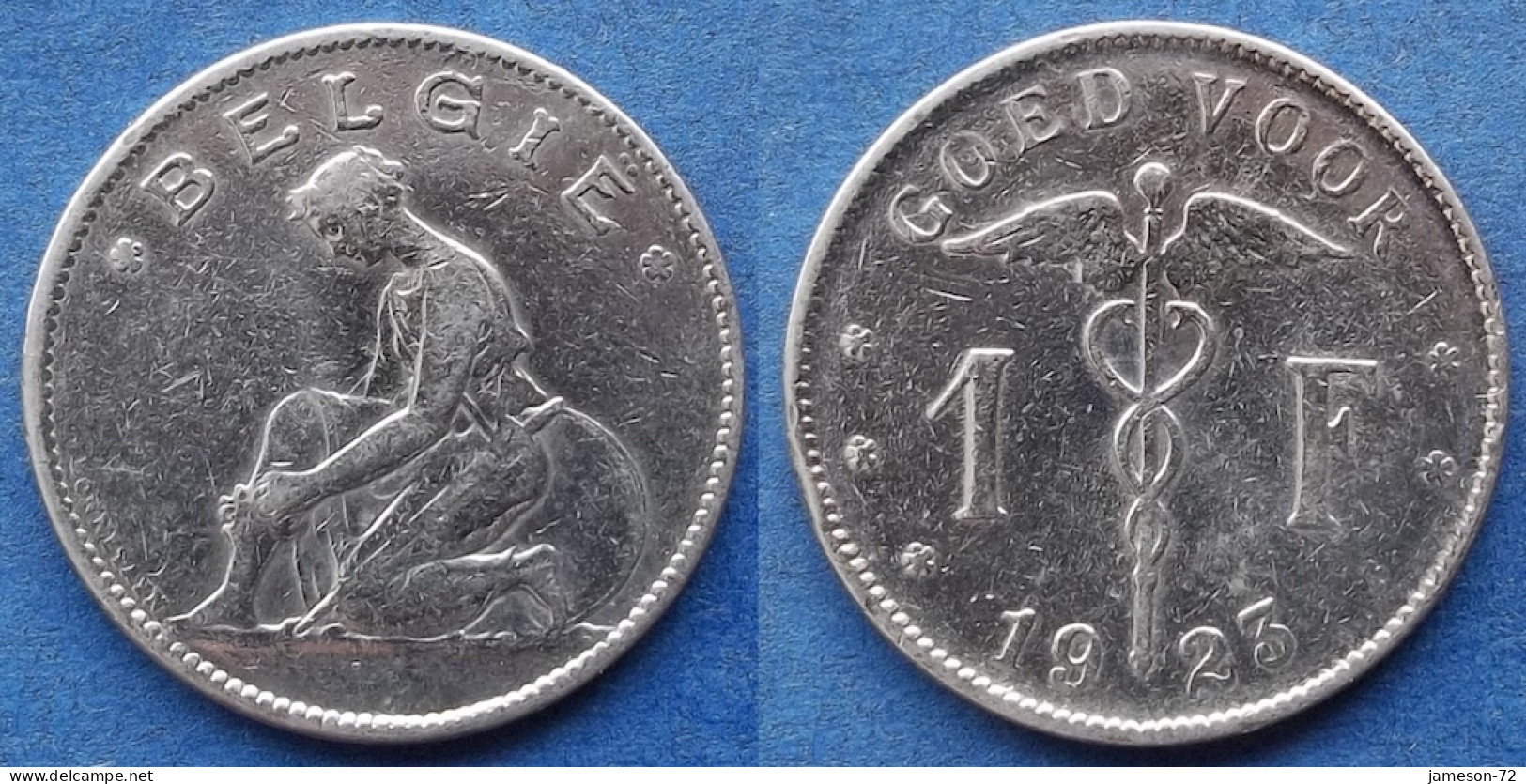 BELGIUM - 1 Frank 1923 Dutch KM# 90 Albert I (1909-1934) - Edelweiss Coins - 1 Franc