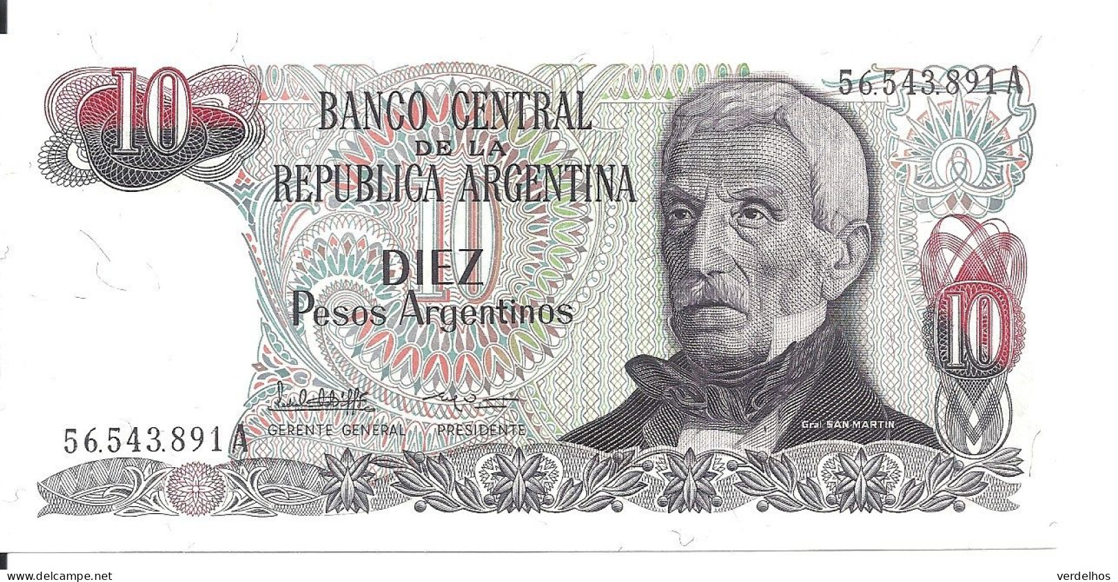 ARGENTINE 10 PESOS ND1983-84 UNC P 313 - Argentina