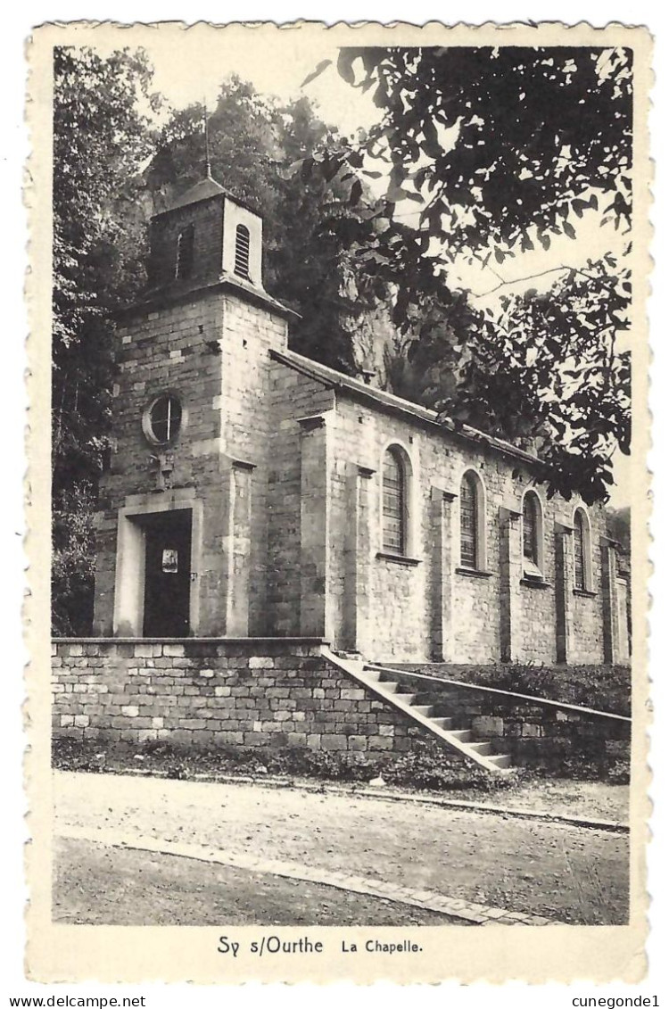 2 CPSM SY Sur OURTHE : L'Auberge Du Cheval Blanc & Chapelle - Circulées - Ed. Auberge Cheval Blanc, Propr. Destordeur - Ferrieres