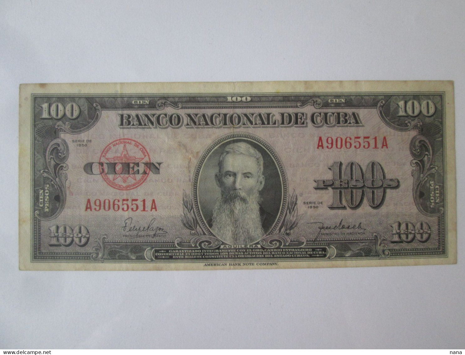 Cuba 100 Pesos 1950 Banknote See Pictures - Kuba