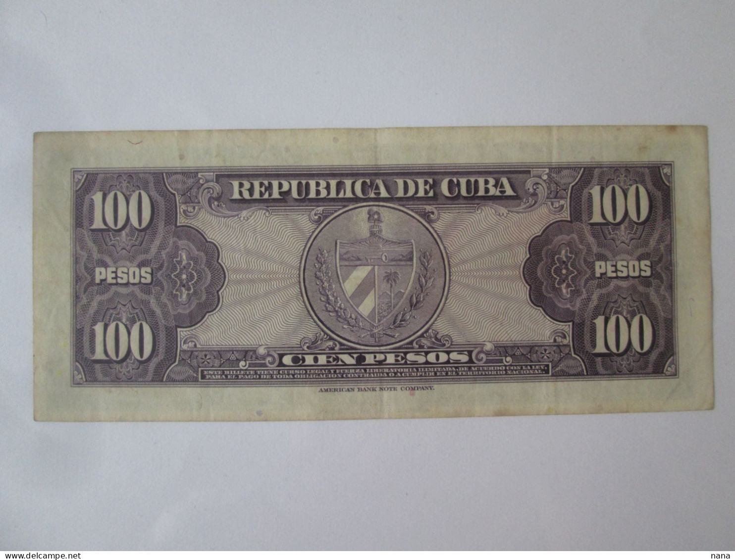 Cuba 100 Pesos 1950 Banknote See Pictures - Cuba