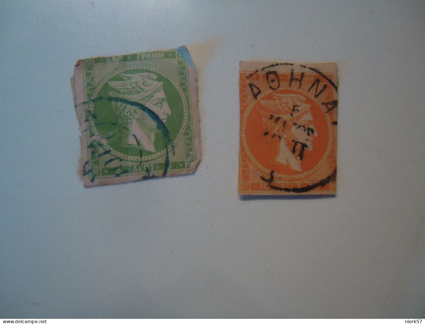 GREECE USED  LARGE HERMES HEADS   STAMPS  LOT 2 - Usati