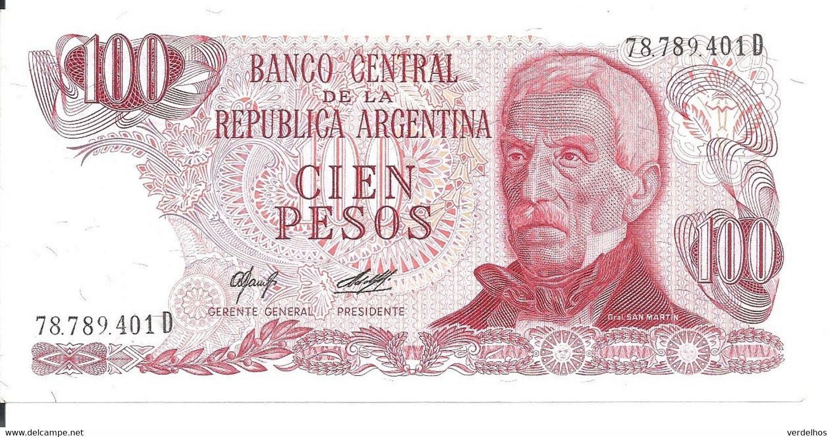 ARGENTINE 100 PESOS ND1976-78  UNC  P 302 B - Argentina