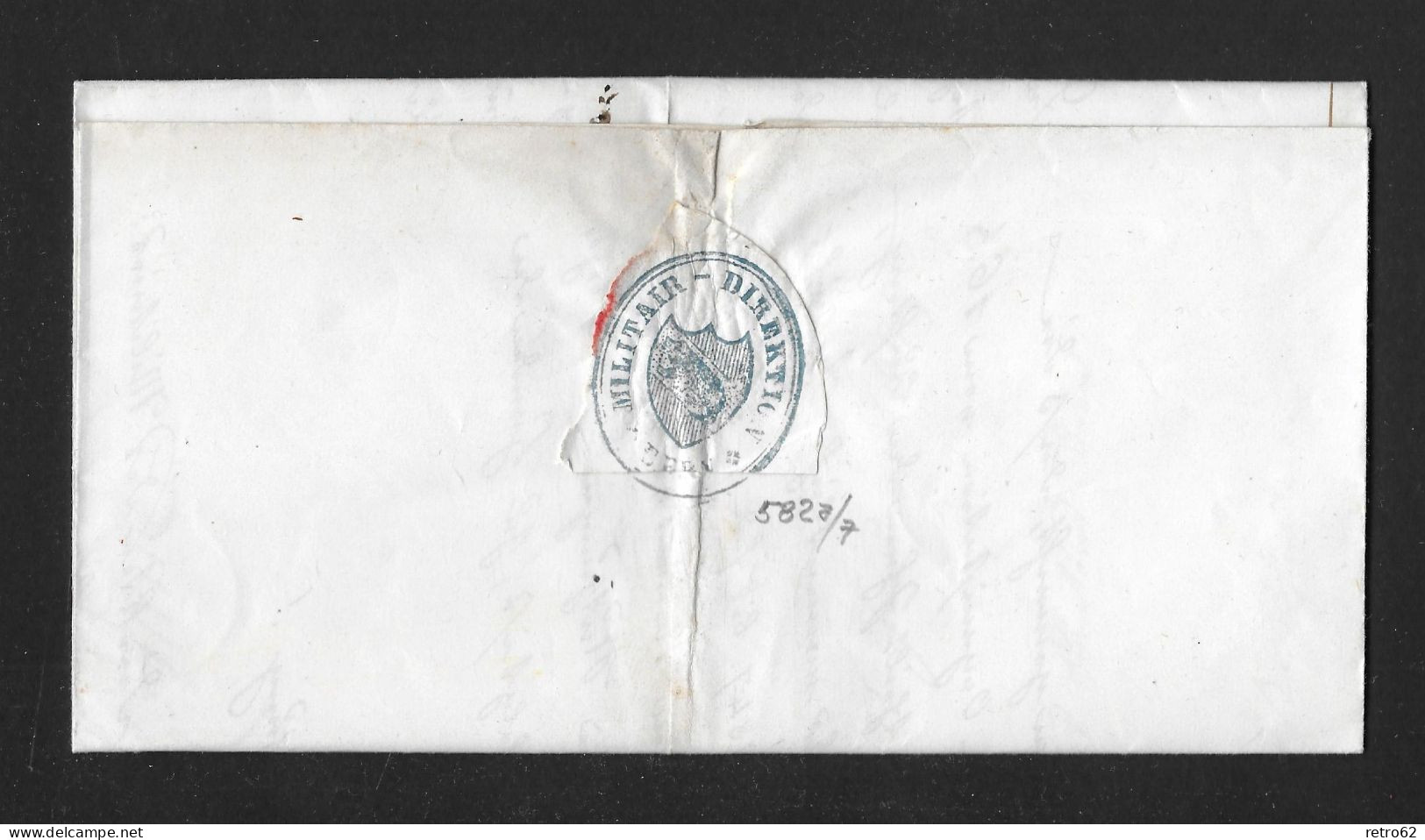 1849 HEIMAT BERN ► Siegel-Brief BERN 26 Jan 1849 Winkler 532/2, Blauer Stempel Militär-Direktion BERN Winkler 582a/7 - ...-1845 Vorphilatelie