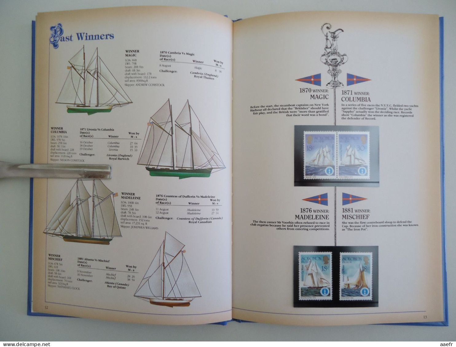 Salomon (Iles) 1987 - Album - The Encyclopaedia Of The America's Cup In Stamps - Sc 570/74 + SS 575 + Fac Simile - Islas Salomón (1978-...)